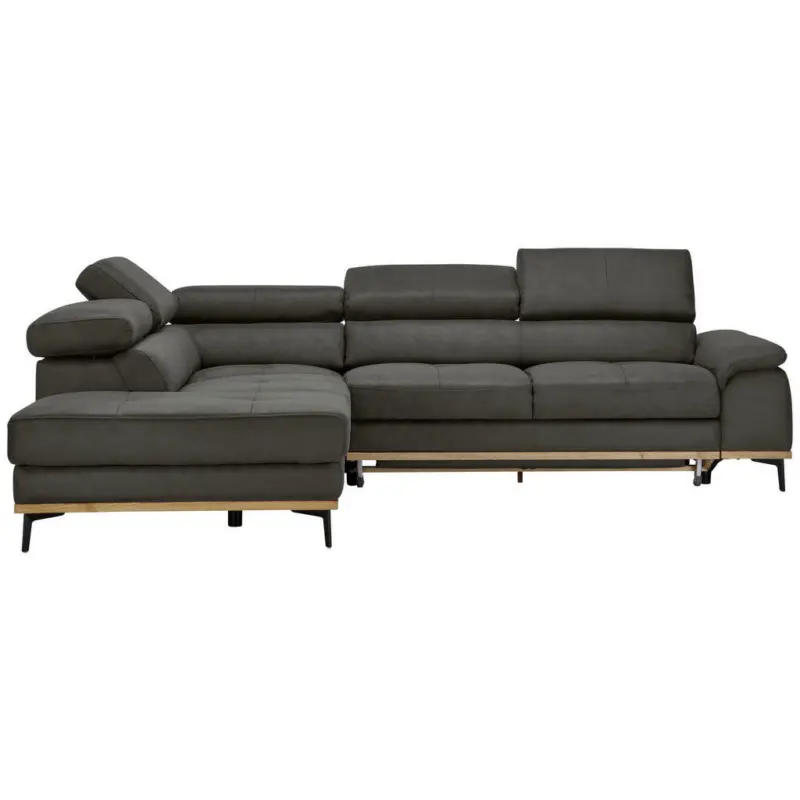 Ecksofa in Lederlook Grau