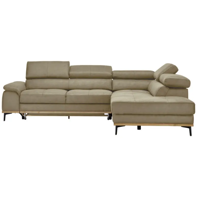 Ecksofa in Lederlook Sandfarben