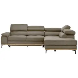 Ecksofa in Lederlook Braun