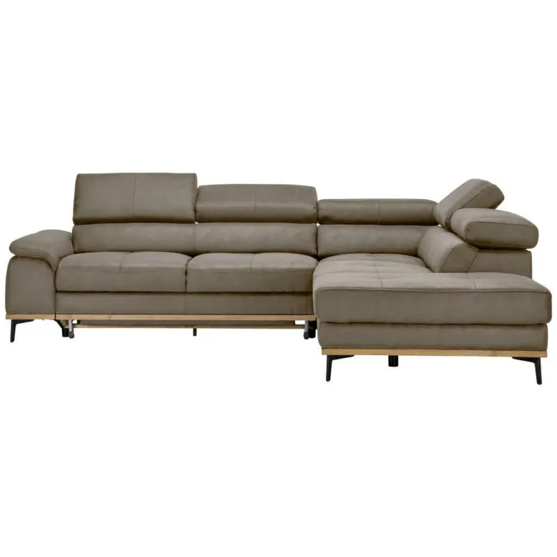 Ecksofa in Lederlook Braun