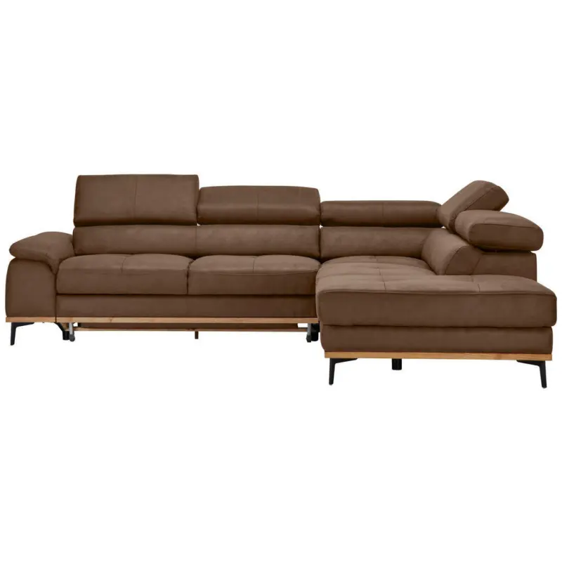 Ecksofa in Lederlook Rotbraun