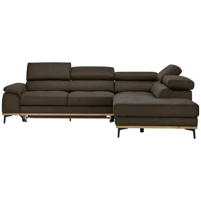 Ecksofa in Lederlook Anthrazit