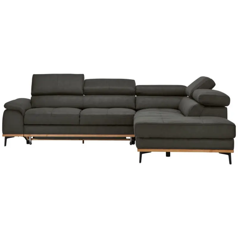 Ecksofa in Lederlook Grau