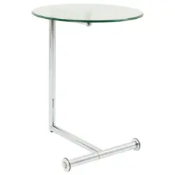 Beistelltisch in Metall, Glas 51/46/62 cm