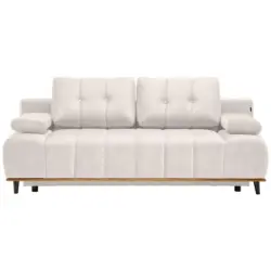 Schlafsofa in Webstoff Creme