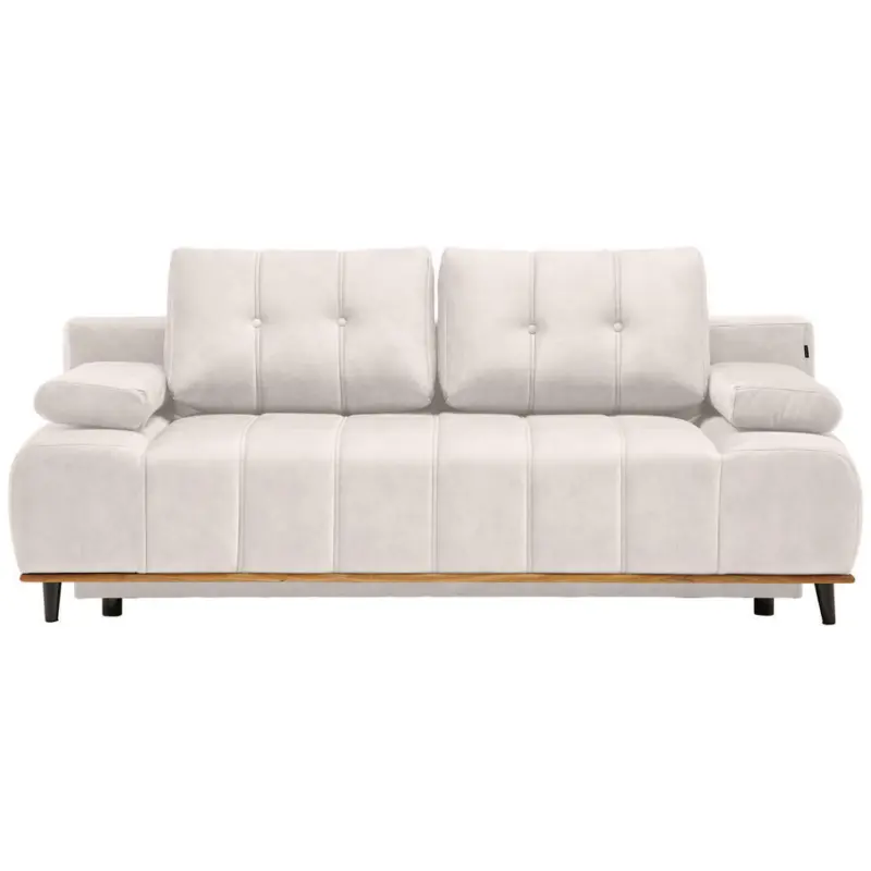 Schlafsofa in Webstoff Creme