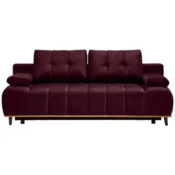 Schlafsofa in Webstoff Dunkelrot