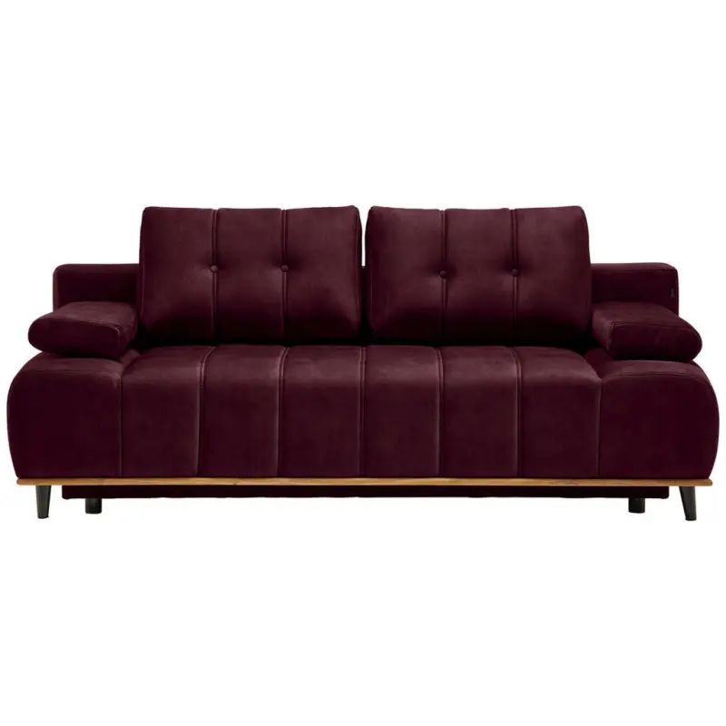 Schlafsofa in Webstoff Dunkelrot
