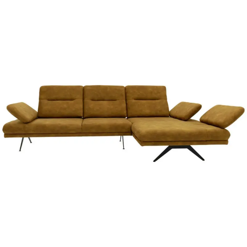 Ecksofa in Samt Messingfarben