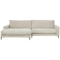 Ecksofa in Kord Naturfarben, Beige