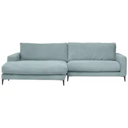 Ecksofa in Kord Hellblau