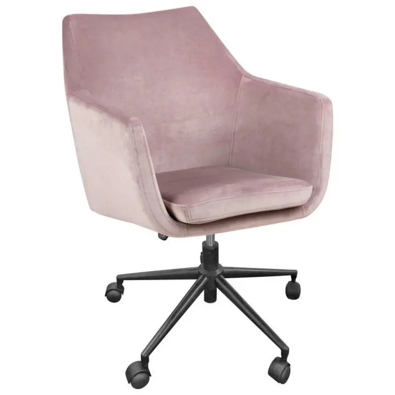 Drehstuhl in Velours Rosa