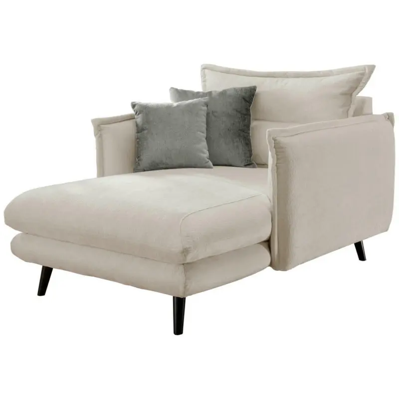 Lesesessel in Webstoff Wei&szlig;