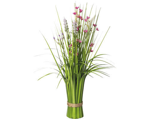 Kunstpflanze Grasbusch Blüten Höhe: 48 cm rosa