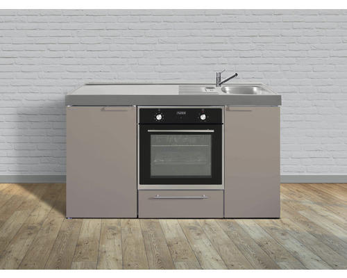 Miniküche Stengel Kitchenline MKB150 150x60 cm Becken rechts Sand matt