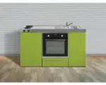 Hornbach Miniküche Stengel Kitchenline MKB150 150x60 cm Becken rechts Grün glänzend mit Kochfeld
