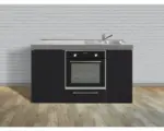 Hornbach Miniküche Stengel Kitchenline MKB150 150x60 cm Becken rechts Schwarz matt