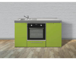 Miniküche Stengel Kitchenline MKB150 150x60 cm Becken links Grün glänzend