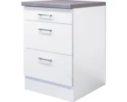 Unterschrank Flex Well Lucca weiß 60x85x60 cm mit 3 Laden