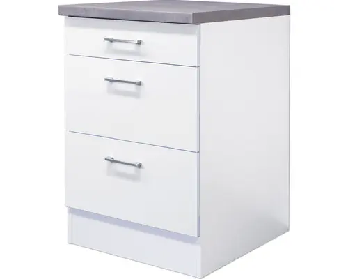 Unterschrank Flex Well Lucca weiß 60x85x60 cm mit 3 Laden