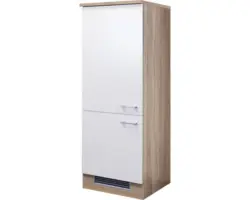 Kühlumbauschrank Flex Well Samoa weiß/Sonoma Eiche 60x161x60 cm mit Drehtür