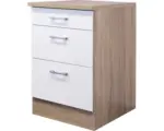 Hornbach Unterschrank Flex-Well Samoa weiß/Sonoma Eiche 60x85x60 cm mit 3 Laden
