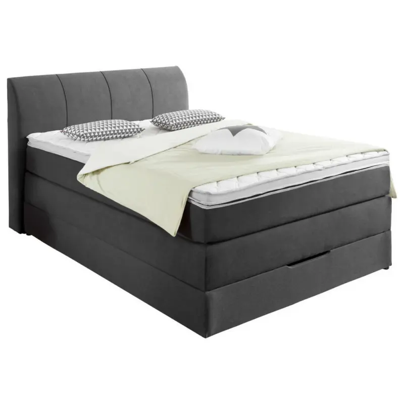 Boxspringbett 100/200 cm in Anthrazit