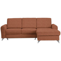 Ecksofa in Flachgewebe Orange, Rostfarben