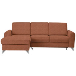 Ecksofa in Flachgewebe Orange, Rostfarben