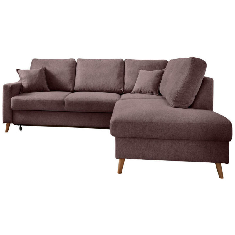 Ecksofa in Struktur Bordeaux