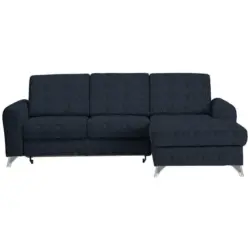 Ecksofa in Flachgewebe Dunkelblau