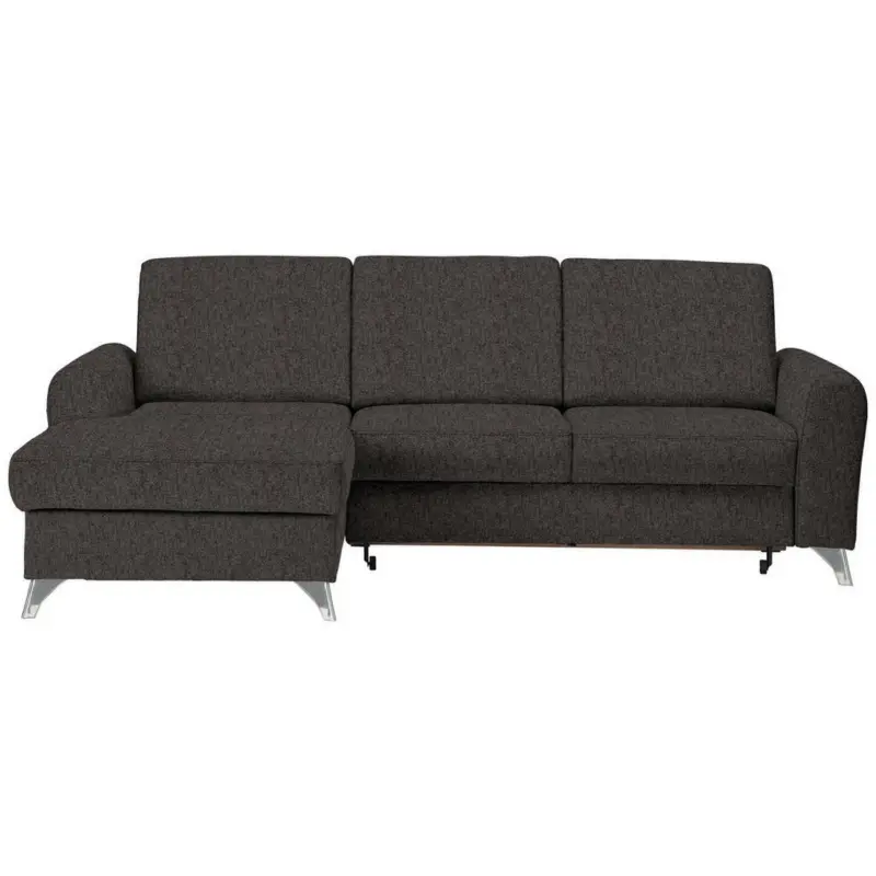 Ecksofa in Flachgewebe Dunkelbraun