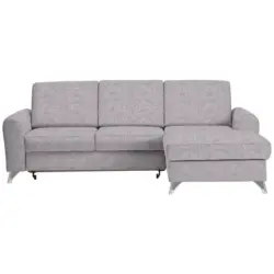 Ecksofa in Flachgewebe Grau, Flieder