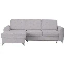 Ecksofa in Flachgewebe Grau, Flieder