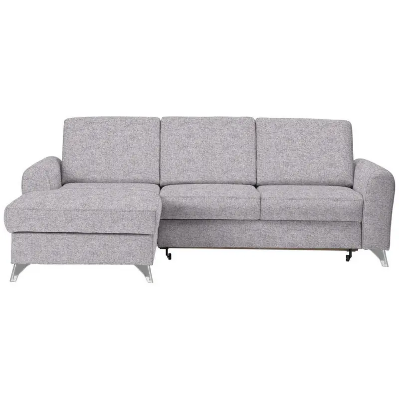 Ecksofa in Flachgewebe Grau, Flieder