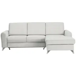 Ecksofa in Flachgewebe Creme