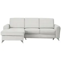 Ecksofa in Flachgewebe Creme