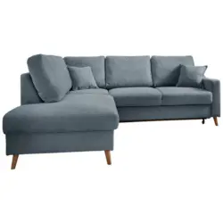 Ecksofa in Struktur Blau