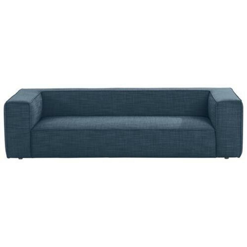 Dreisitzer-Sofa in Flachgewebe Blau