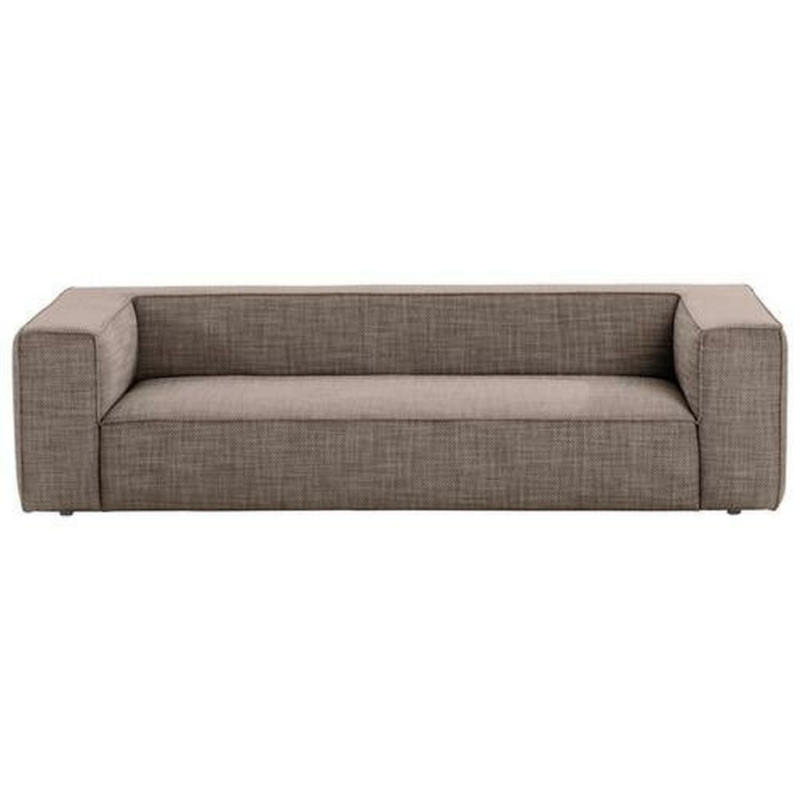 Dreisitzer-Sofa in Flachgewebe Braun