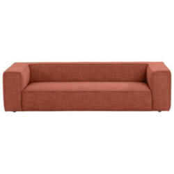 Dreisitzer-Sofa in Flachgewebe Terracotta