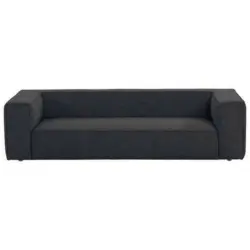 Dreisitzer-Sofa in Flachgewebe Blau, Grau
