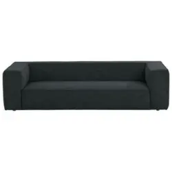 Dreisitzer-Sofa in Flachgewebe Schwarz