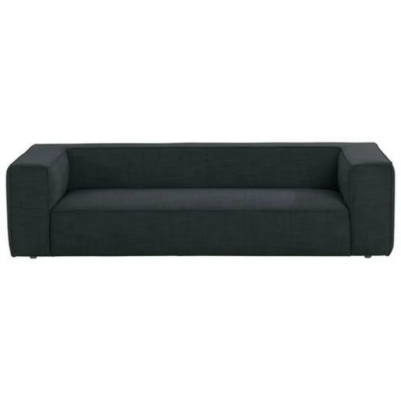 Dreisitzer-Sofa in Flachgewebe Schwarz