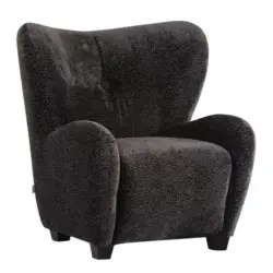 Sessel in Plüsch Anthrazit