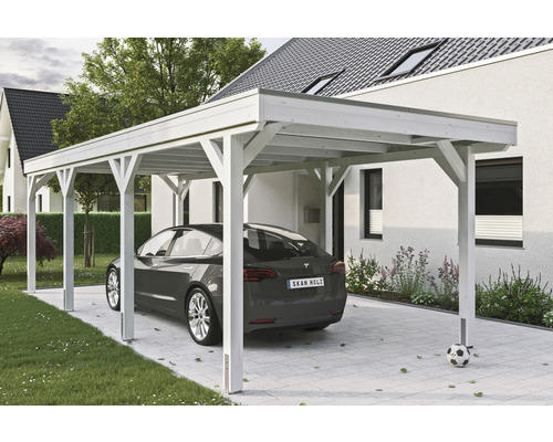 Einzelcarport SKAN Holz Grunewald 321 x 796 cm weiß