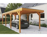 Hornbach Einzelcarport SKAN Holz Grunewald inkl. EPDM Folie 321 x 796 cm Eiche hell