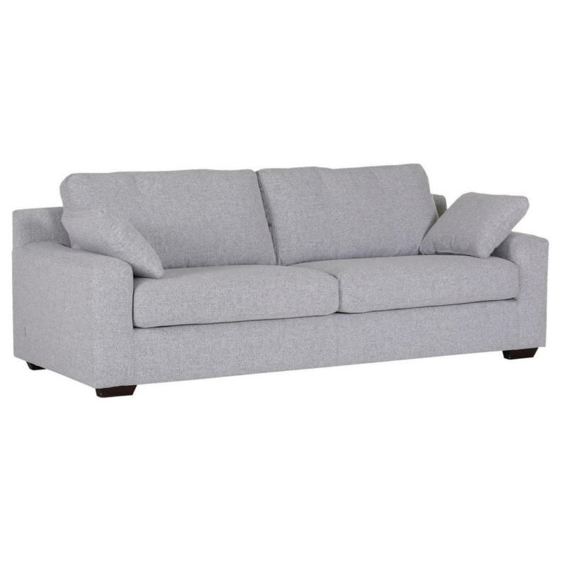 Dreisitzer-Sofa in Flachgewebe Hellgrau