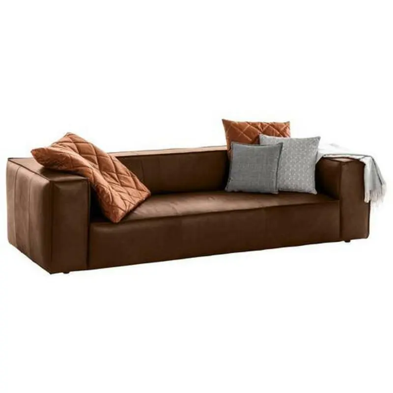Dreisitzer-Sofa in Leder Dunkelbraun