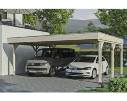 Doppelcarport SKAN Holz Grunewald inkl. EPDM Folie 622 x 554 cm natur